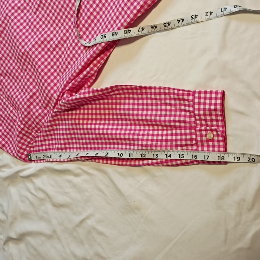 Evan Picone Women's s Pink Checkered Button Down Shirt m - Picture 10 of 10